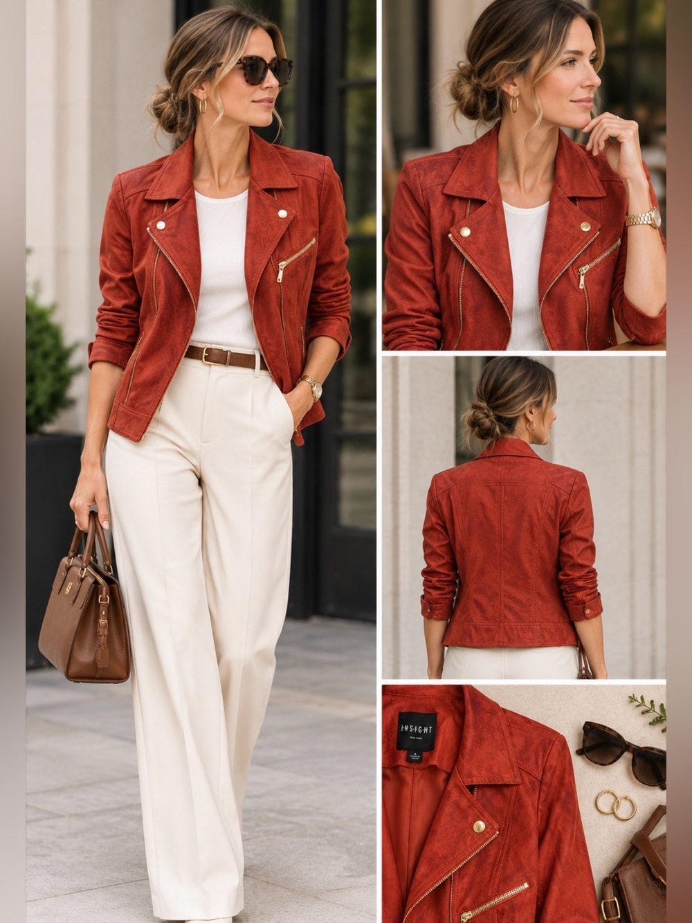 Insight Rust Faux Leather Moto Jacket | Size 4 | Like New Condition
